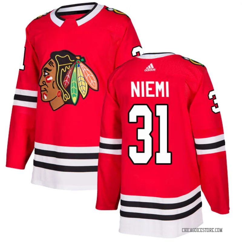 Black Men's Antti Niemi Chicago Blackhawks Authentic Red Home Jersey