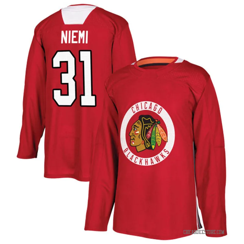 Black Men's Antti Niemi Chicago Blackhawks Authentic Red Home Practice Jersey