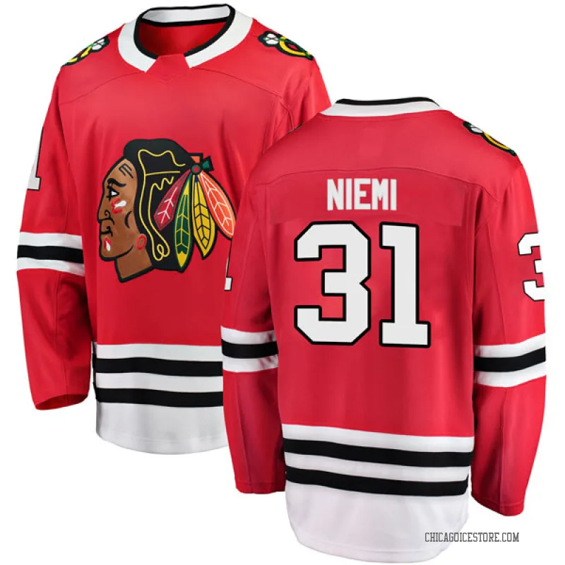 Black Men's Antti Niemi Chicago Blackhawks Breakaway Red Home Jersey