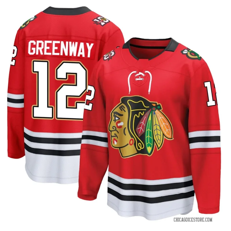 Green Men's Jordan Greenway Chicago Blackhawks Breakaway Red Centennial Jersey