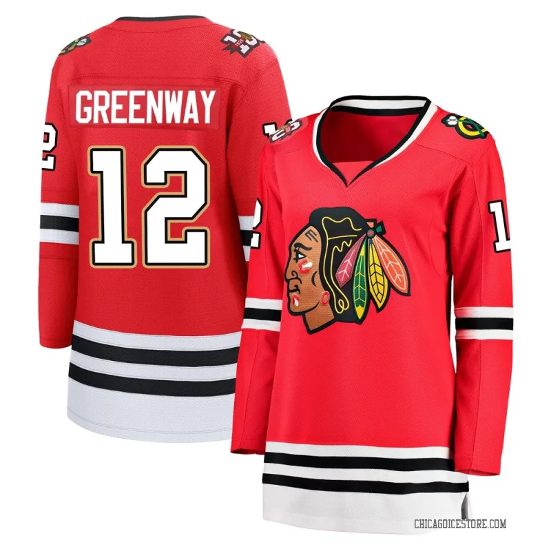 Green Women's Jordan Greenway Chicago Blackhawks Breakaway Red Centennial Jersey