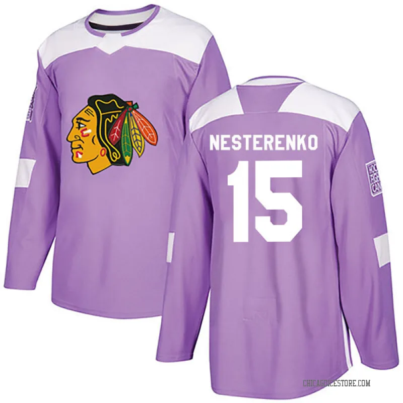Purple Men's Eric Nesterenko Chicago Blackhawks Authentic Fights Cancer Practice Jersey