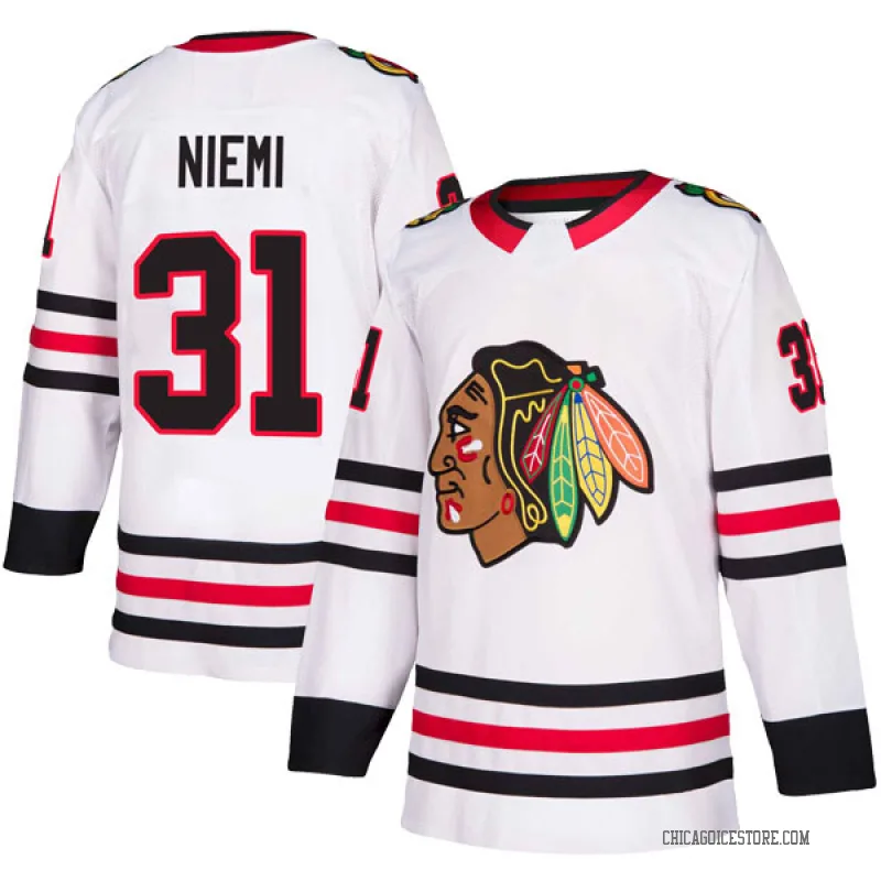 White Men's Antti Niemi Chicago Blackhawks Authentic Away Jersey