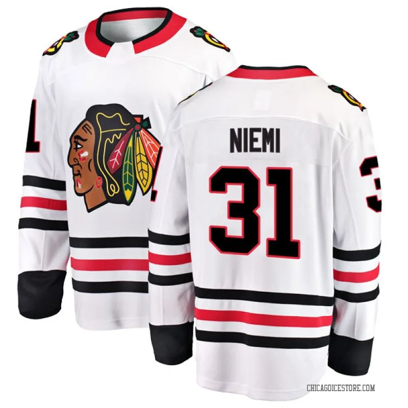 White Men's Antti Niemi Chicago Blackhawks Breakaway Away Jersey