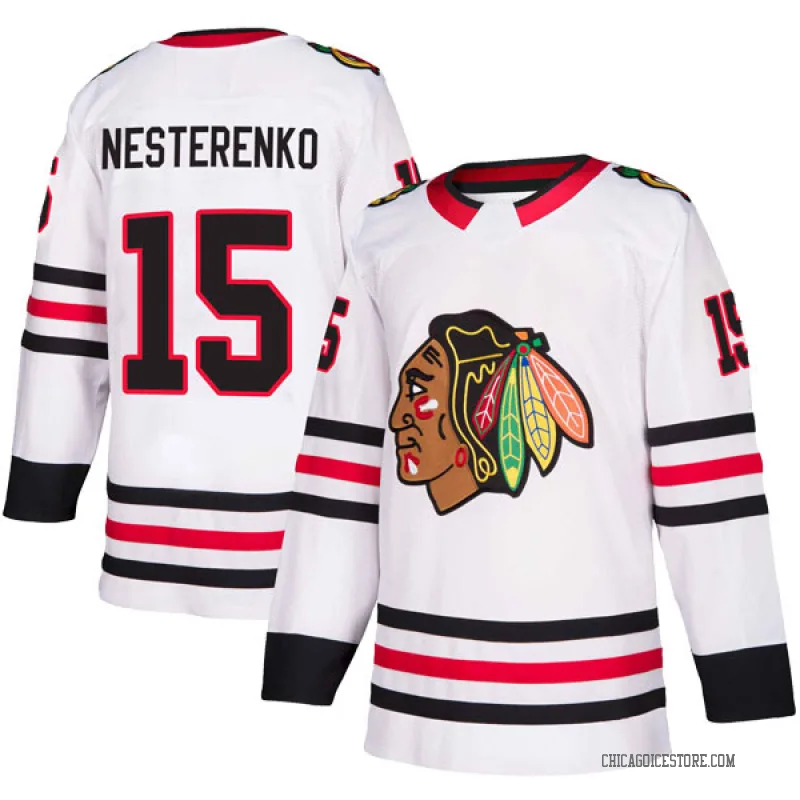 White Men's Eric Nesterenko Chicago Blackhawks Authentic Away Jersey