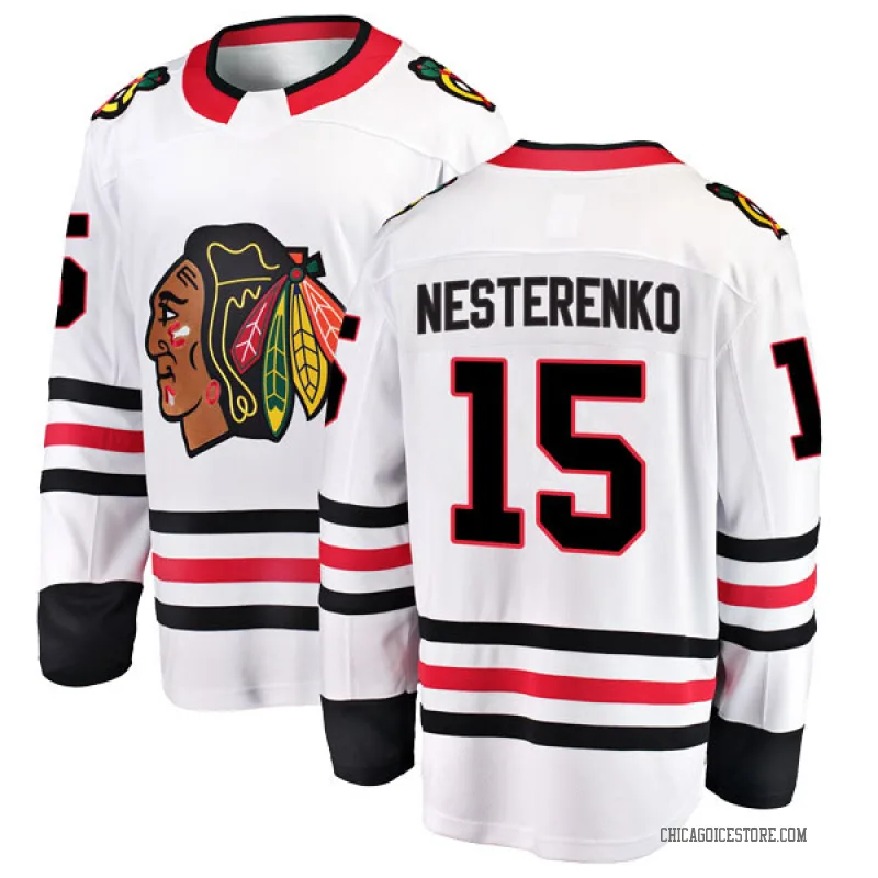 White Men's Eric Nesterenko Chicago Blackhawks Breakaway Away Jersey